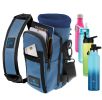 Blue Water Bottle Holder Carrier Bottle Cooler w Adjustable Shoulder Strap and Front Pockets Suitable for 16 oz to 25oz Bottles Carry Protect Insulate