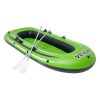 VEVOR Inflatable Boat, 3-Person Inflatable Fishing Boat, Strong PVC Portable Boat Raft Kayak, 45.6" Aluminum Oars, High-Output Pump, Fishing Rod Holde