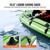 VEVOR Inflatable Boat, 4-Person Inflatable Fishing Boat, Strong PVC Portable Boat Raft Kayak, 45.6" Aluminum Oars, High-Output Pump, Fishing Rod Holde