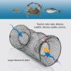 2Pcs Crab Trap Bait Nets Shrimp Prawn Crayfish Lobster Bait Fishing Pot Cage Basket 22x11.8in