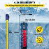 VEVOR Ice Drill Auger, 8'' Diameter Nylon Ice Auger, 41'' Length Ice Auger Bit, Auger Drill w/ 14'' Adjustable Extension Rod, Rubber Handle, Drill Ada