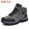 Large Size 48 Hiking Boots Men Summer Winter Outdoor Warm Fur Non Slip Fashion Women Footwear Boys Outdoor Work Ankle Boot Fall