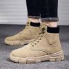 Winter boots men shoes hot warm plus fur winter snow boots work shoes men pu leather lace-up ankle military boots men plus size