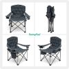 XXL Oversized Camping Chair Heavy Duty 500 LBS for Big Tall People Above 6'4 Padded Portable Folding Sports Lawn Chairs with Armrest Cup Holder & Pock