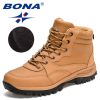 BONA 2022 New Designers Action Leather Winter Super Warm Snow Boots Men Outdoor Work Casual Shoes Man Plush Ankle Boots Comfy