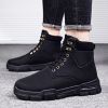 Winter boots men shoes hot warm plus fur winter snow boots work shoes men pu leather lace-up ankle military boots men plus size